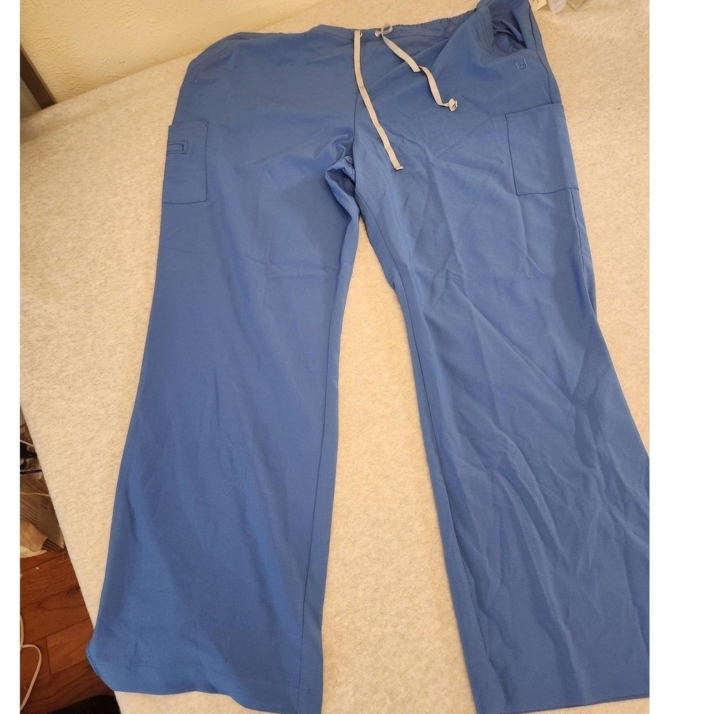Urbane Performance Scrub Pants Womens XXL Blue 4-Way‎ Stretch Moisture Wicking